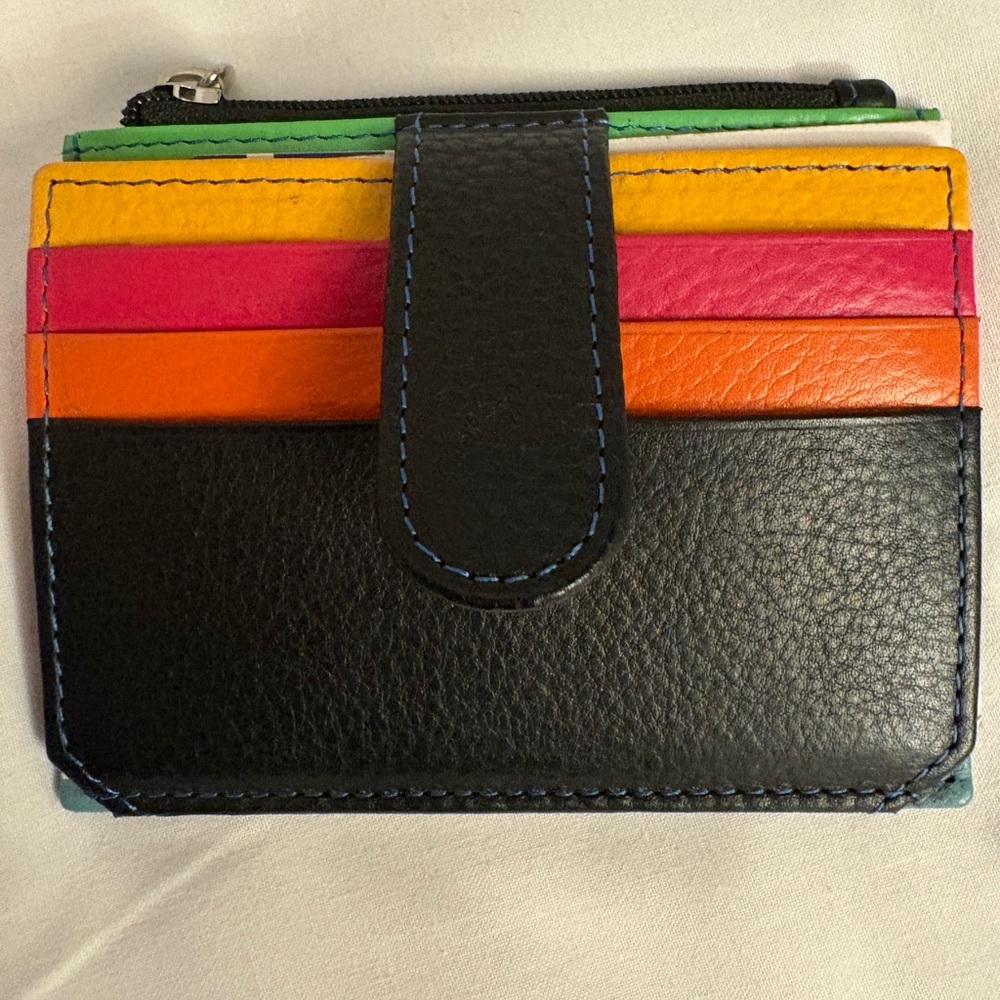 Vera Pelle Italian leather Multicolor Leather Card Holder NIB purchased in Italy - Picture 9 of 11